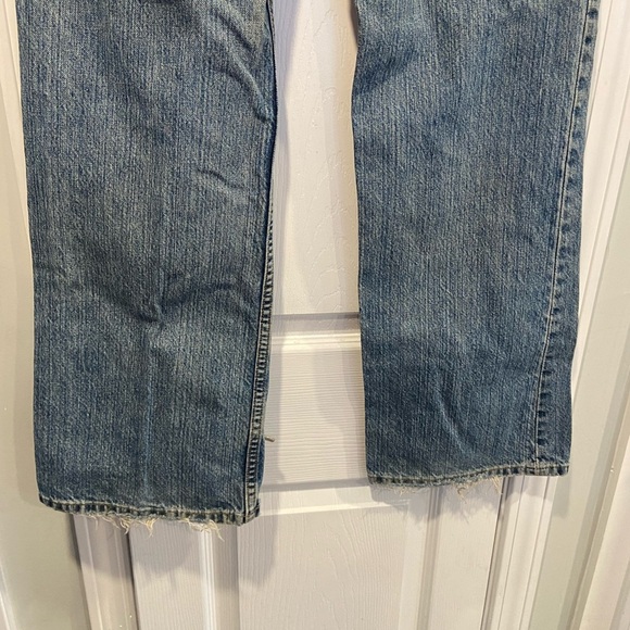 VTG L.L. Bean Size 12 T Boot Cut Cotton Denim Jeans Worn Distressed Med Wash - Picture 6 of 15